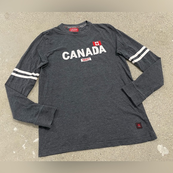 Canada Athletics Womens Gray Canada Logo Long Sleeve Crew Neck Size Small - Picture 2 of 7